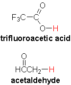 trifluoroacetic acid, CF3COOH, and acetaldehyde, CH3CHO