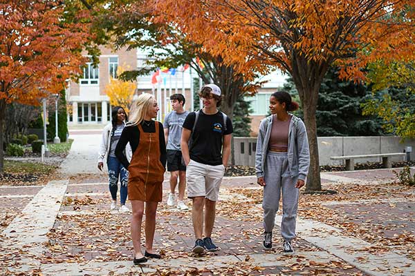 Students in Klassen Court, fall 2022