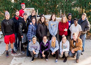 Ceramic students build kiln