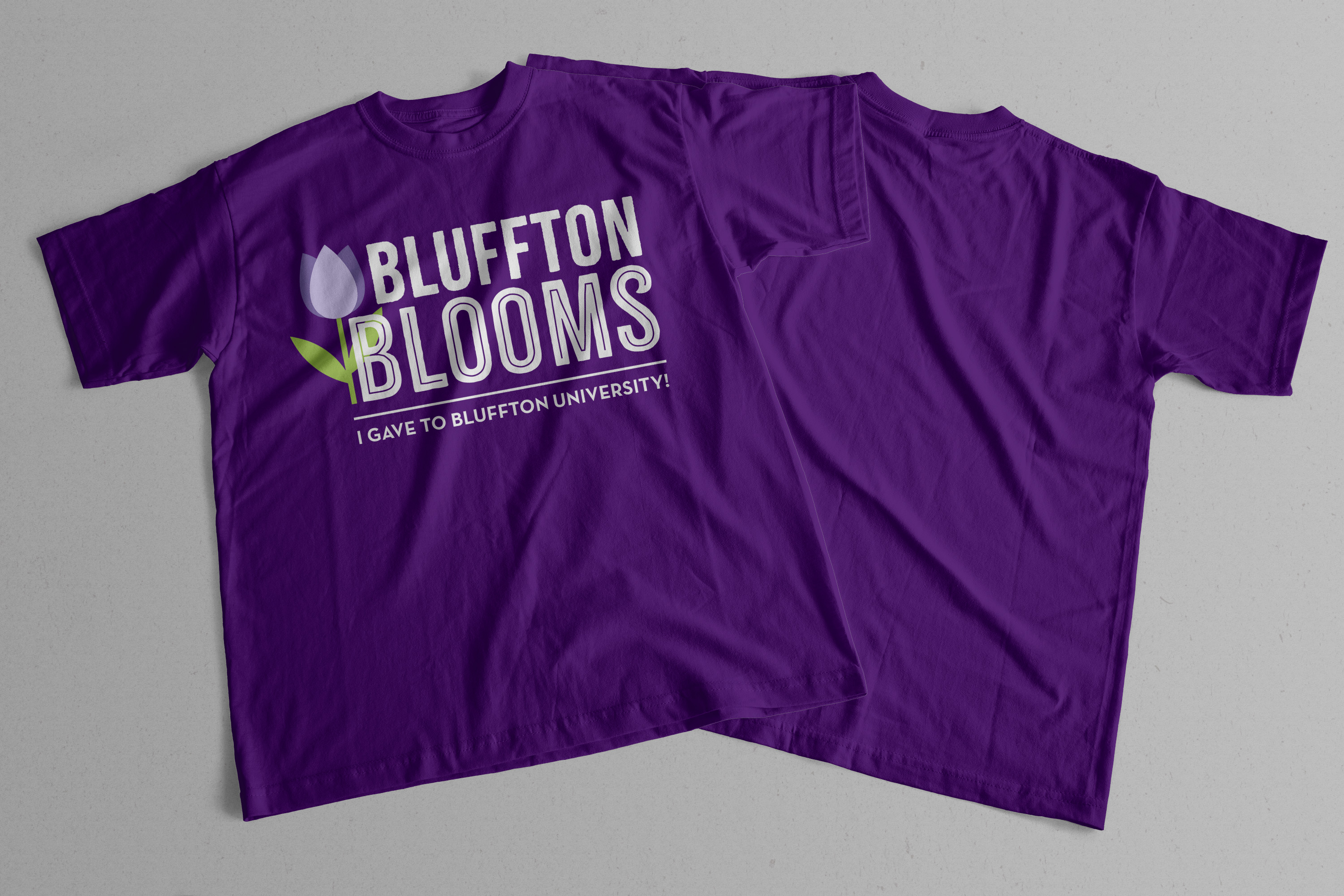 Bluffton Blooms tshirt design with flower in purple