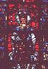 Stained glass window of the Virgin Mary