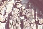 Coronation of Mary, detail of tympanum, Virgin Portal