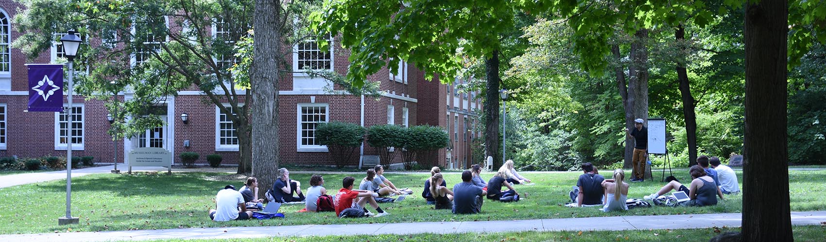 College Hall lawn classroom