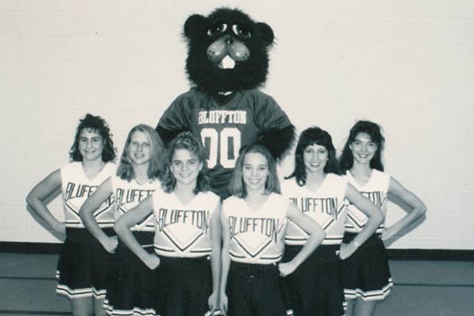 Bucky Beaver and Cheerleaders