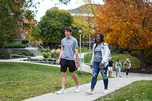 Walking on campus