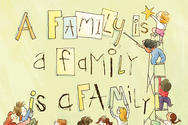 cover image of "A family is a family is a family" children's book cover image of "A family is a family is a family" children's book