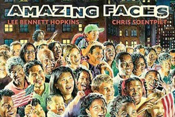 cover image of "Amazing Faces" children's book