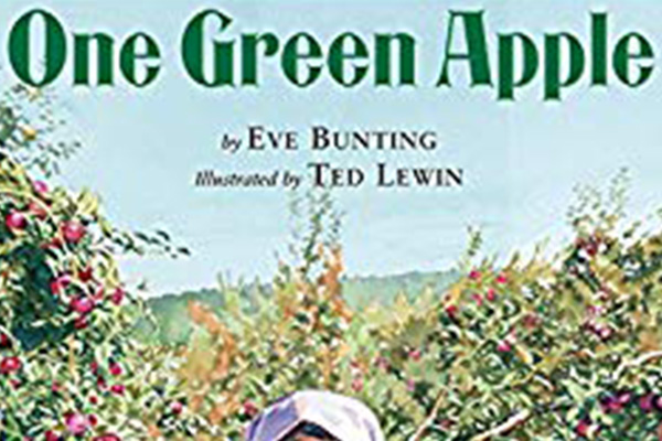 cover image of "One Green Apple" children's book cover image of "One Green Apple" children's book