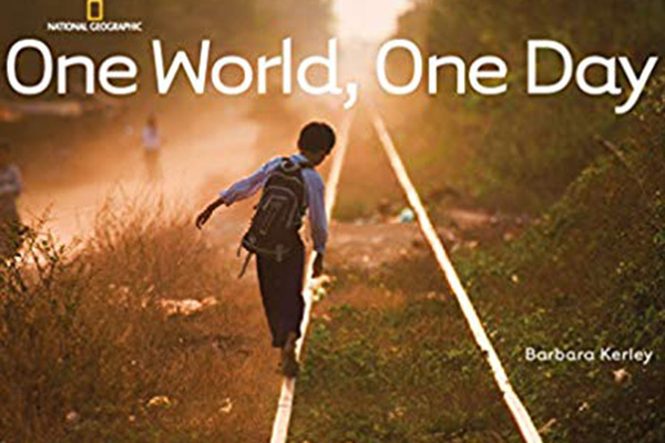 cover image of "One World, One Day" children's book cover image of "One World, One Day" children's book