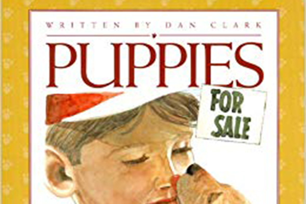 cover image of "Puppies for Sale" children's book cover image of "Puppies for Sale" children's book