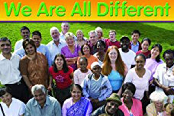 cover image of "We Are All Different" children's book cover image of "We Are All Different" children's book