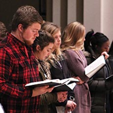 Chapel service at Bluffton University