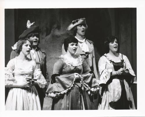 Students sing in the 1976 May Day production of "The Magic Flute."