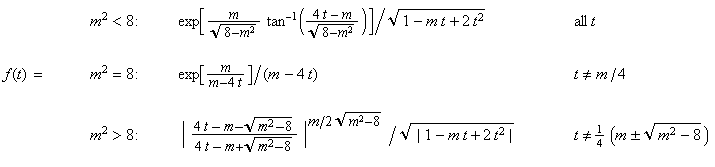 [FORMULAS FOR f(t)]