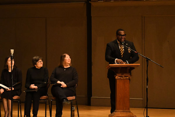 Throughout the forum, members of the newly reinstated Bluffton University Choir joined Turner in song, reinforcing the message that justice is not only something to be discussed but something to be embodied.