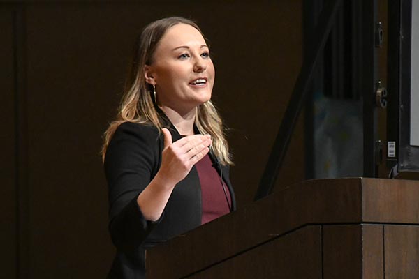 State Representative Susan Manchester spoke at the annual Presidential Leadership Forum.