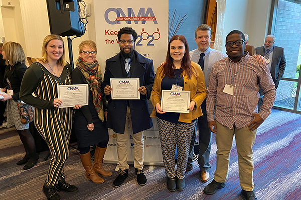 pictured L to R: Olivia Tennefoss, Marathana Prothro, Kai Smith, Nicole Centofanti, Dave Woodward and