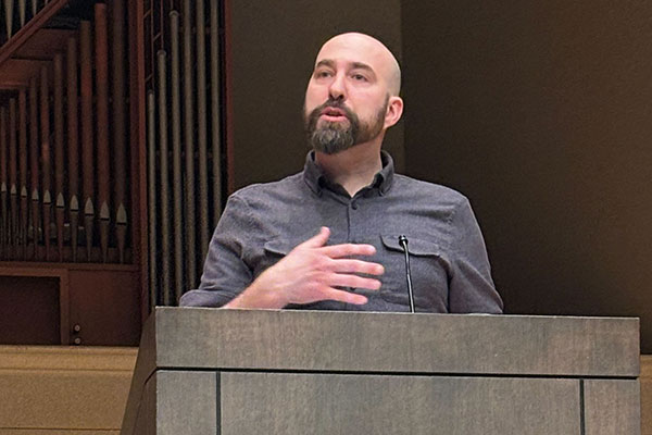 Rev. Dr. Maxwell Kennel was the guest speaker for Bluffton's spring 2025 Spiritual Life Week.