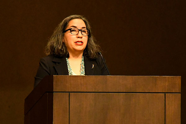 Sarah Augustine invited a consideration of indigenous wisdom as the path toward faithful ecological solutions during the Kenney Peace Lecture.