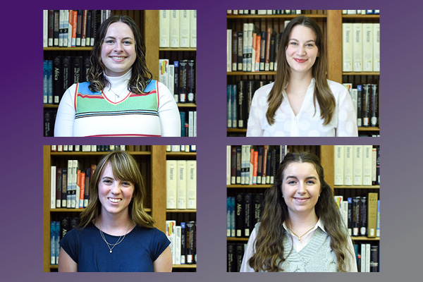 Kelly Bilen, MackKenzie Martin, Brooke Barnes and Abby Bush were recognized for completing Departmental Honors projects.