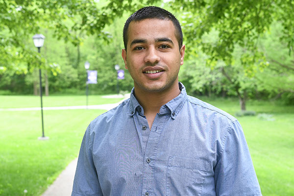 Growing up in the Gaza City, Tareq Abuhalima originally learned about Bluffton University when volunteering to videoconference with students taught by professor of education Paul Neufeld Weaver.