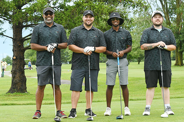  Alumni, family and friends join forces: Jesse Williams III ‘89, Clayton Jacobs, Jesse Williams IV and Matthew Jacobs golfed in 2022.