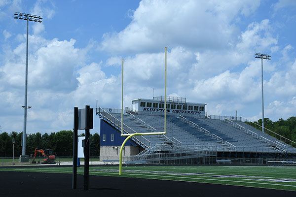 The lights at Salzman Stadium