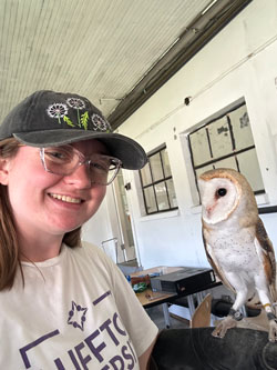 Emily Jones with Owl