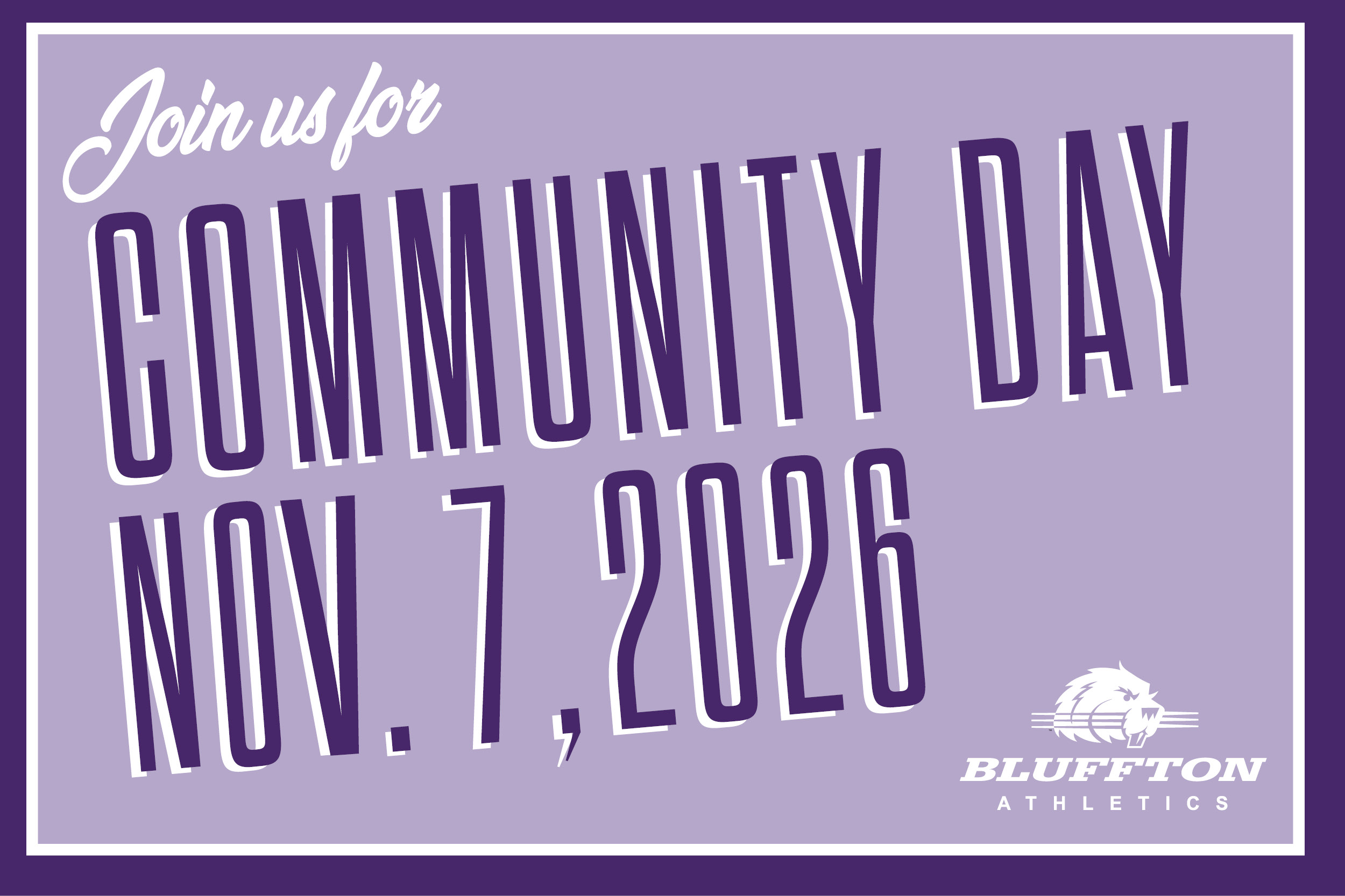 Athletics tickets are half price for Community Day, and children age 12 and under receive free admission. Tickets can be purchased at www.bluffton.edu/tickets