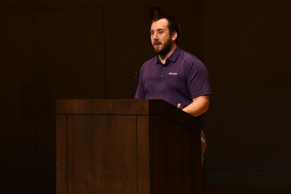 Shanaman reminded the audience that “there is a time to be content and a time to not be content,” urging Bluffton students to embody both peace and purpose as they live out their faith.