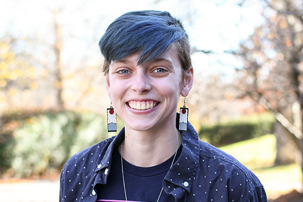 Outside of work, Sara Poiry is involved in several clubs on campus including Brave Space, PEACE Club and Writers Club.