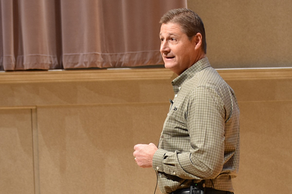 Forum speaker Nate Rieger