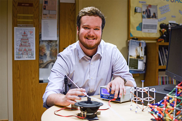 Mathematics major Ryan Oostland collaborates with his professor on research.