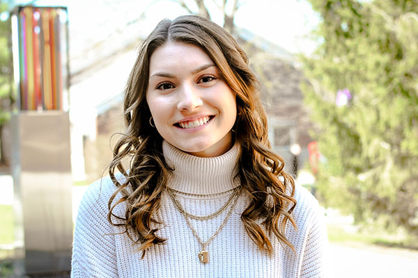 A commuter student, Morgan Deffenbaugh stays connected on campus as a member of Delight Ministries. 
