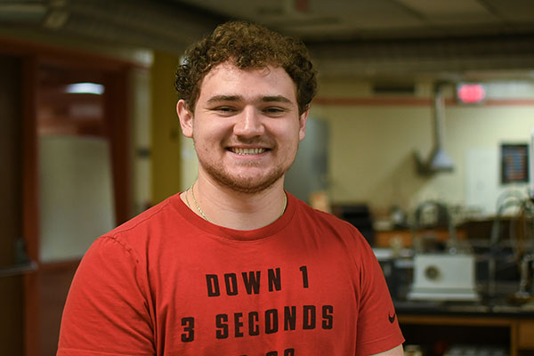 In preparation to be a high school science teacher, J.T. Taviano is taking a wide variety of science classes - including physics.