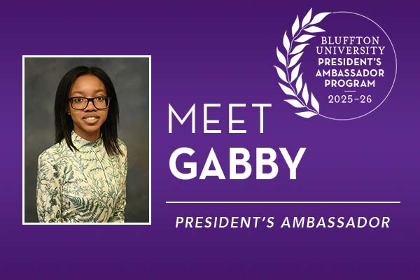 Green's passion for helping others started at an early age, and her time at Bluffton has provided her the opportunity to gain skills to serve others through work in the medical field. 