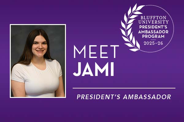 Jami Baker appreciates how faculty, staff and students come together at Bluffton to encourage one another and help out in times of need. 