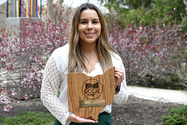 Flor Avilez Escoto '22 was honored by the Ohio Council of Criminal Justice Education.