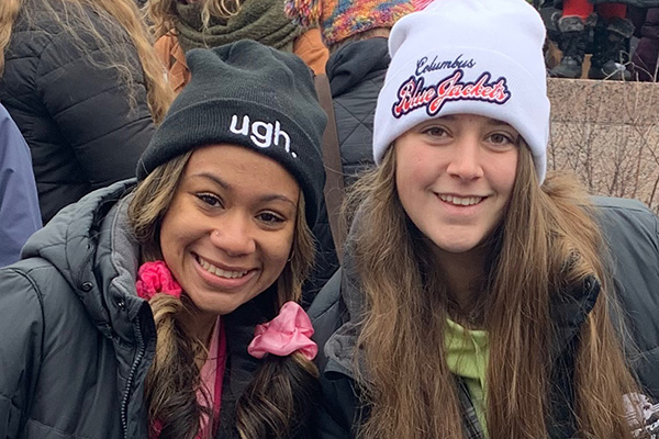 Juniors Tajah Upshaw and Sienna Sullivan in Washington D.C.